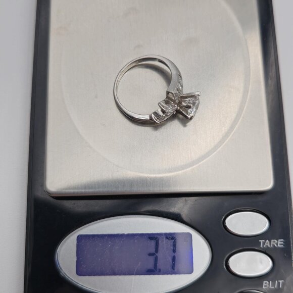 Size 7.25 Sterling Silver Beautiful Pattern Cubic Zirconia Gems Ring A3814 - Picture 9 of 9